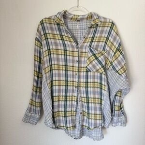 Free People One of the Guys Button-Down Oversized Shirt Top Size XS